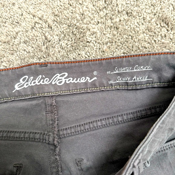 Eddie Bauer Jeans Slightly Curvy Fit Skinny Ankle Leg Stretch Gray Denim Size 0 - Picture 3 of 10